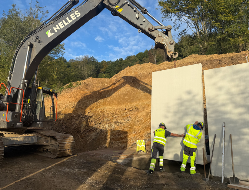 Nos équipes à pied d’œuvre sur le chantier de Lamy Construction à Borzée